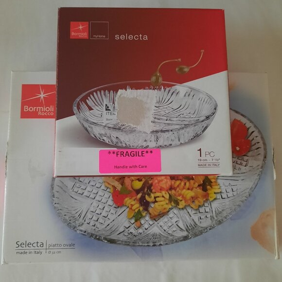 2 Bormioli Rocco Selecta Made In Italy Glass Serving Pieces - Picture 1 of 9